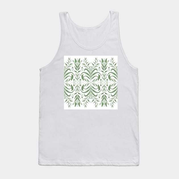 Modern minimalist green leaves design Tank Top by natural tones